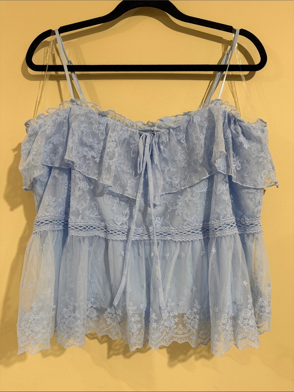 wild fable Light Blue Lace Ruffle Camisole